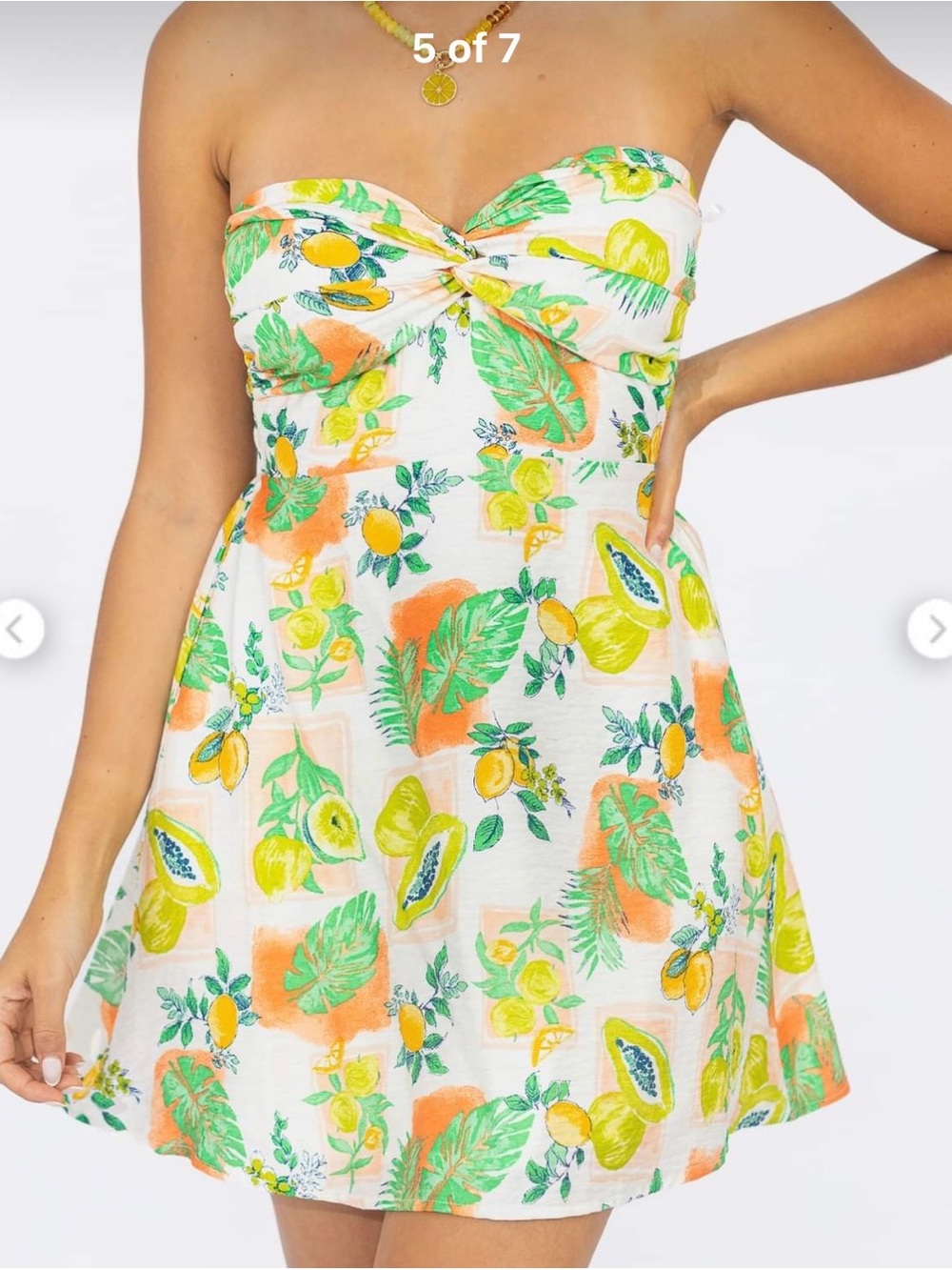 Floral strapless dress